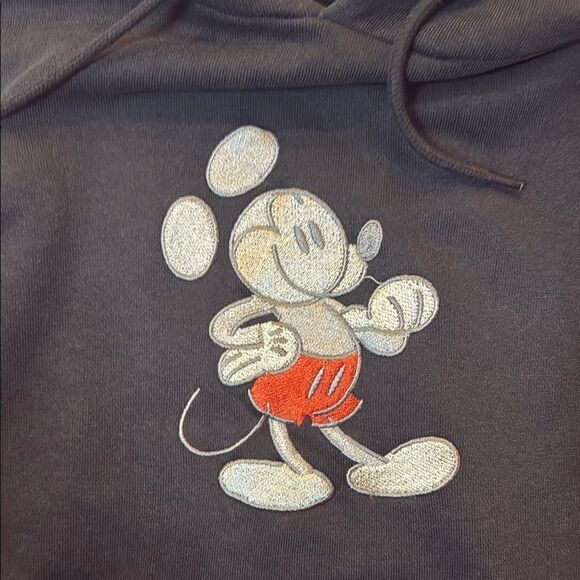 Black Mickey Mouse Sweatshirt Hoodie Size Large Mickey and Friends Genuine Mouse - Picture 3 of 6